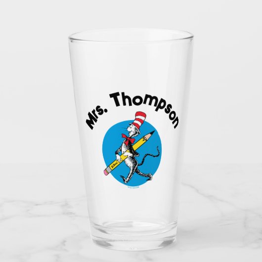 Dr. Seuss | Cat in het Pet Custom Name Glas (Voorkant)