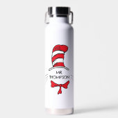 Dr. Seuss | Cat in het Pet Custom Teacher Name Waterfles (Voorkant)