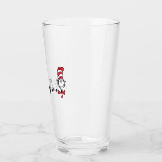 Dr. Seuss | Cat in het Pet Icon Aangepaste naam Glas (Links)