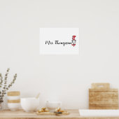 Dr. Seuss | Cat in het Pet Icon Aangepaste naam Poster (Keuken)