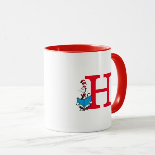 Dr. Seuss Cat in het Pet - Lezing Monogram H Mok (Voorkant rechts)
