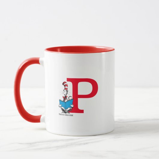 Dr. Seuss Cat in het Pet - Lezing Monogram P Mok (Links)