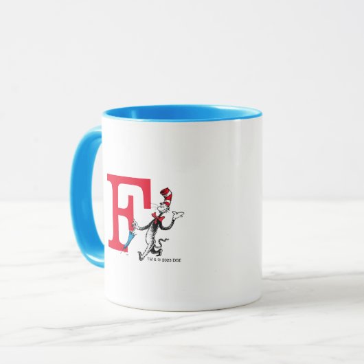 Dr. Seuss Cat in het Pet Paraplu Walk Monogram Mok (Voorkant links)