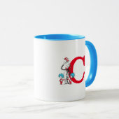 Dr. Seuss Cat in het Pet, Thing One Monogram Mok (Voorkant rechts)