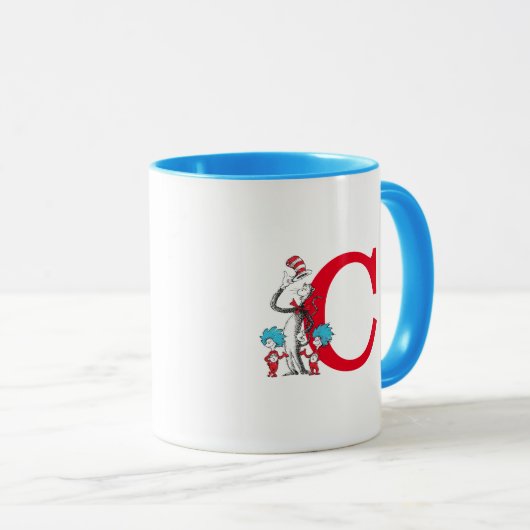 Dr. Seuss Cat in het Pet, Thing One Monogram Mok (Voorkant rechts)