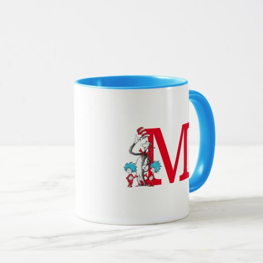 Dr. Seuss Cat in het Pet, Thing One Monogram Mok (Voorkant rechts)