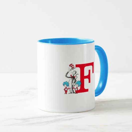 Dr. Seuss Cat in het Pet, Thing One Monogram Mok (Voorkant rechts)