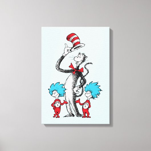 Dr. Seuss | Cat in het Pet, Thing One & Thing Two Canvas Afdruk (Voorkant)
