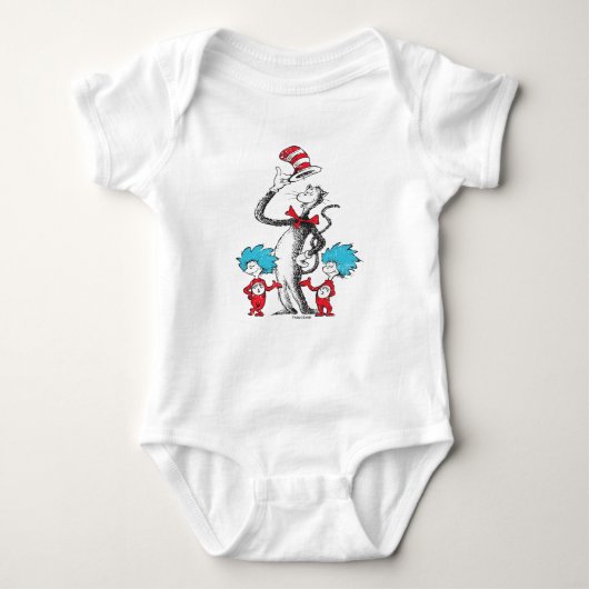 Dr. Seuss | Cat in het Pet, Thing One & Thing Two Romper (Voorkant)