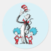 Dr. Seuss | Cat in het Pet, Thing One & Thing Two Ronde Sticker (Voorkant)