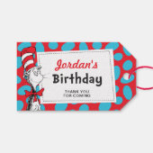 Dr. Seuss Cat in het Pet Verjaardagsfeestgunst Cadeaulabel (Voorkant (Horizontaal))
