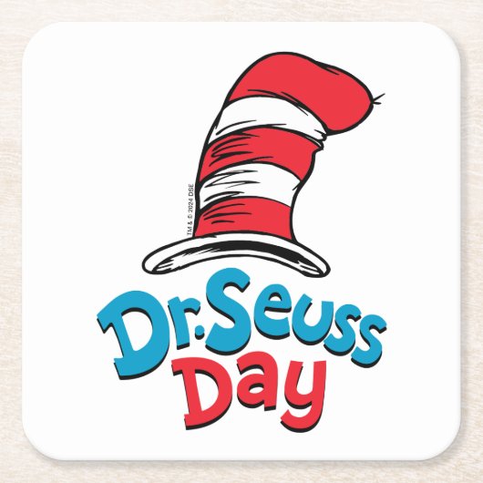 Dr. Seuss Day Vierkante Kartonnen Onderzetter (Voorkant)