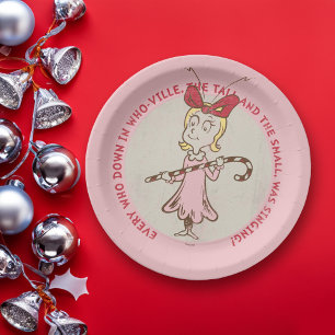 Dr. Seuss   De Grinch   Cindy-Lou Wie - Schattige  Papieren Bordje