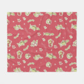 Dr. Seuss | De Grinch | Rood kerstpatroon Fleece Deken (Voorkant (Horizontaal))