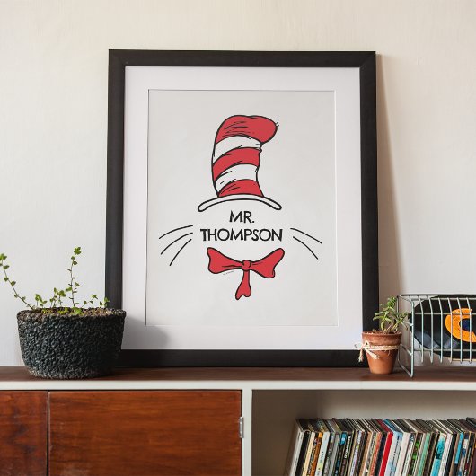 Dr. Seuss | De Kat in de Hoed Aangepaste naam doce Poster