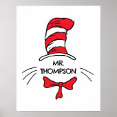 Dr. Seuss | De Kat in de Hoed Aangepaste naam doce Poster (Voorkant)
