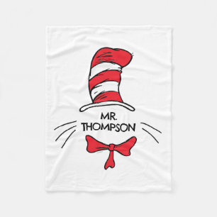 Dr. Seuss De Kat in de Hoed Aangepaste naam lera Fleece Deken