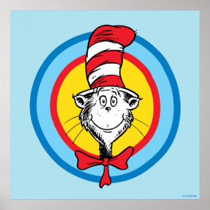 Dr. Seuss De Kat in de Hoed Hoofd Grafisch Poster