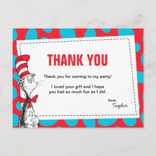 Dr. Seuss De Kat in de Hoed Verjaardag Bedankt Briefkaart