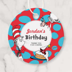Dr. Seuss De Kat in de Hoed Verjaardagsfavoriet Bedankjes Labels