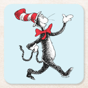 Dr. Seuss De Kat in de Hoed Wandelpad Vierkante Kartonnen Onderzetter