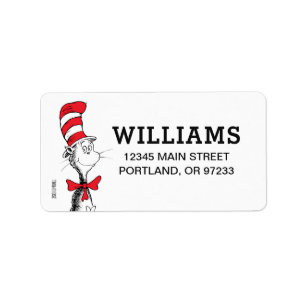 Dr. Seuss   De kat in de Pet Etiket