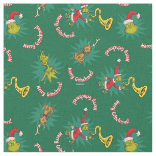 Dr. Seuss De knuppel Merry Grinchmas Pattern Stof