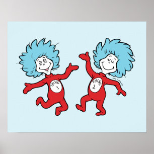 Dr. Seuss Ding 1 en Ding 2 Karakter Poster