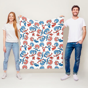 Dr. Seuss Ding Eén Ding Twee Amerikaanse Vlag Pa Fleece Deken
