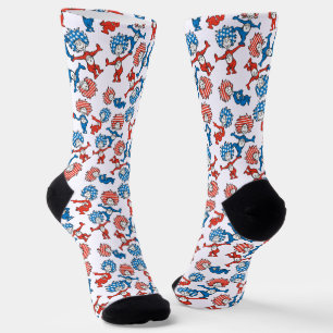 Dr. Seuss Ding Eén Ding Twee Amerikaanse Vlag Pa Sokken