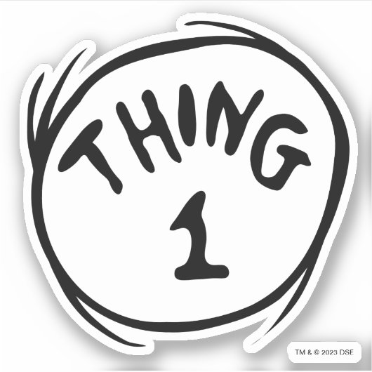 Dr. Seuss | Ding één ding twee - Ding één Sticker (Voorkant)