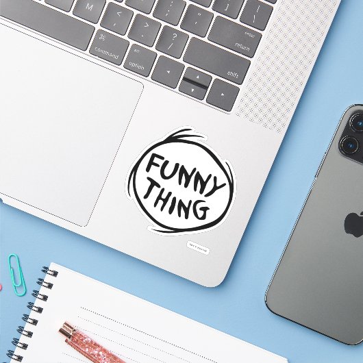 Dr. Seuss | Ding een ding twee - grappig ding Sticker (Laptop met iPhone)
