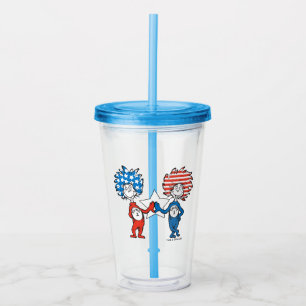 Dr. Seuss Ding Eén Ding Twee Patriottische Grafi Acryl Drinkbeker