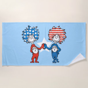 Dr. Seuss Ding Een Ding Twee Patriottische Grafi Strandlaken
