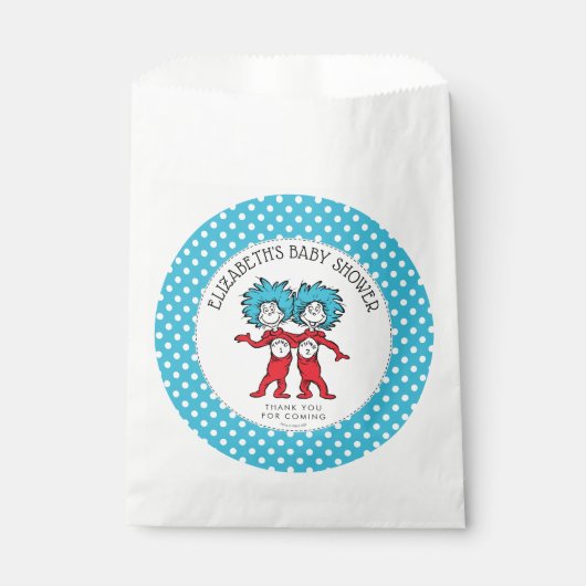 Dr Seuss ding één ding twee | Tweeling Baby shower Bedankzakje (Voorkant)