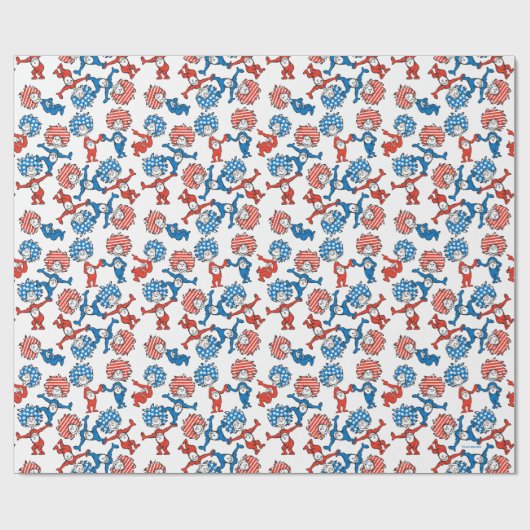 Dr. Seuss | Ding één ding twee US vlag patroon Cadeaupapier (Vlak)