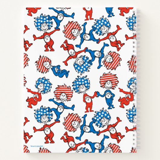 Dr. Seuss | Ding één ding twee US vlag patroon Notitieboek (Achterkant)