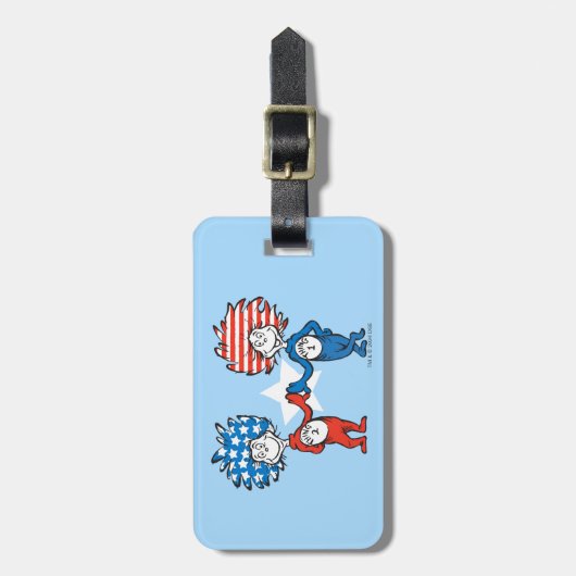 Dr. Seuss | Ding One Thing Two Patriotic Graphic Bagagelabel (Voorkant verticaal)