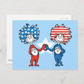 Dr. Seuss | Ding One Thing Two Patriotic Graphic Briefkaart (Voorkant / Achterkant)