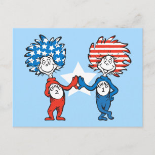 Dr. Seuss   Ding One Thing Two Patriotic Graphic Briefkaart