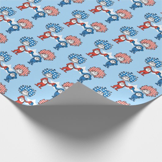 Dr. Seuss | Ding One Thing Two Patriotic Graphic Cadeaupapier (Hoek)