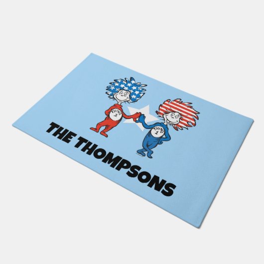 Dr. Seuss | Ding One Thing Two Patriotic Graphic Deurmat (Schuin)