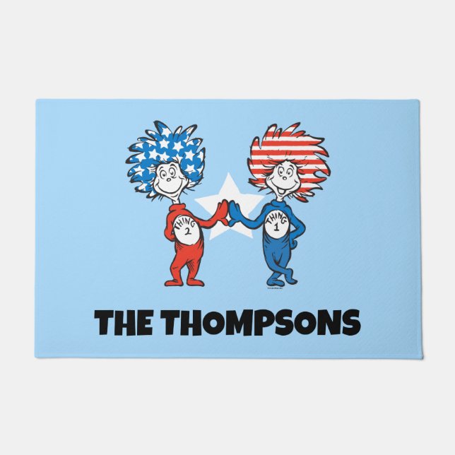 Dr. Seuss | Ding One Thing Two Patriotic Graphic Deurmat (Voorkant)