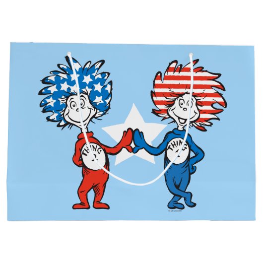 Dr. Seuss | Ding One Thing Two Patriotic Graphic Groot Cadeauzakje (Achterkant)