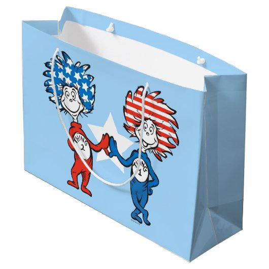 Dr. Seuss | Ding One Thing Two Patriotic Graphic Groot Cadeauzakje (Achterkant Gekanteld)