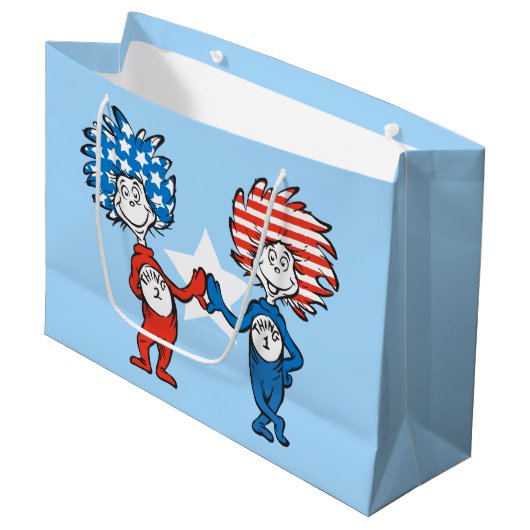 Dr. Seuss | Ding One Thing Two Patriotic Graphic Groot Cadeauzakje (Voorkant Gekanteld)