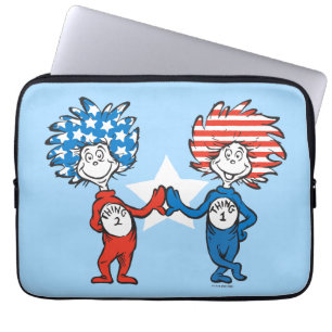 Dr. Seuss Ding One Thing Two Patriotic Graphic Laptop Sleeve