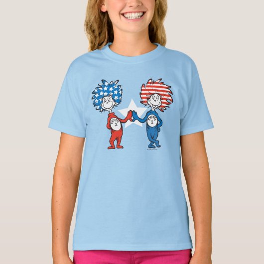 Dr. Seuss | Ding One Thing Two Patriotic Graphic T-shirt (Voorkant)