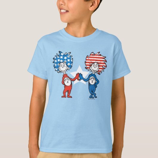 Dr. Seuss | Ding One Thing Two Patriotic Graphic T-shirt (Voorkant)