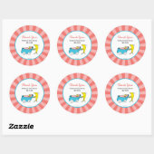 Dr. Seuss| Eén vis - Girl Baby shower Hartelijk da Ronde Sticker (Vel)